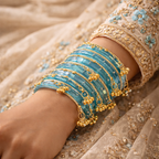 12 Bangles Set With Ghungroo Bangles
